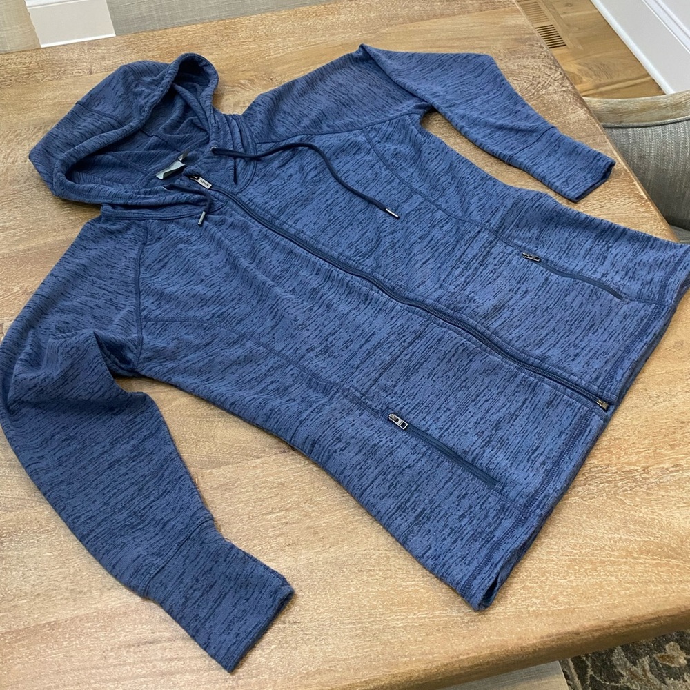 Blue long sleeve Athleta zip hoodie